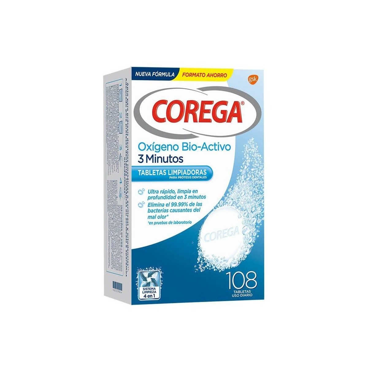 Corega Oxigeno Bio-Activo 108 tabletas